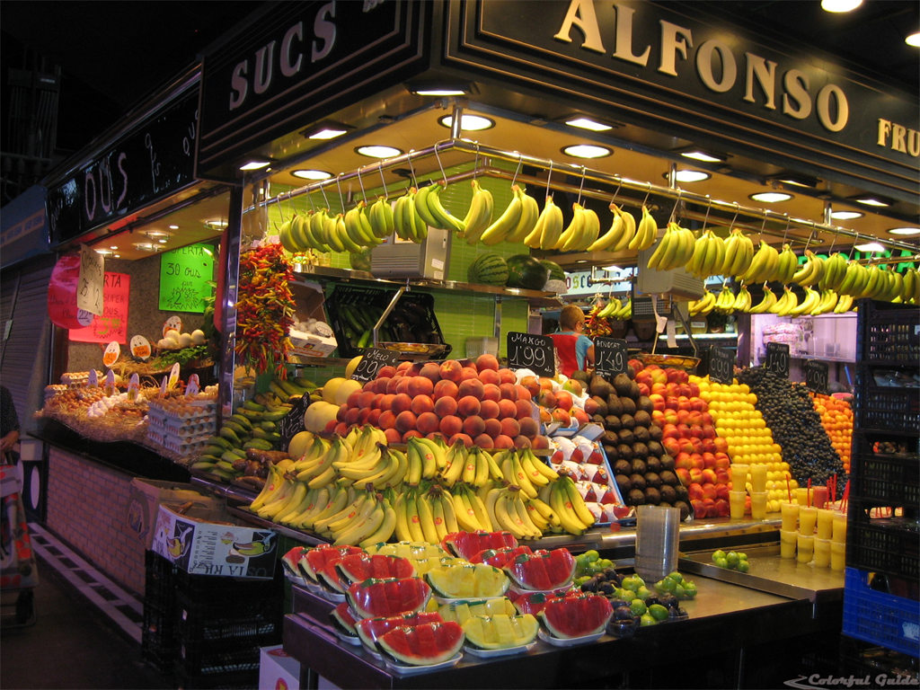 La Boqueria Barcelona fruits market