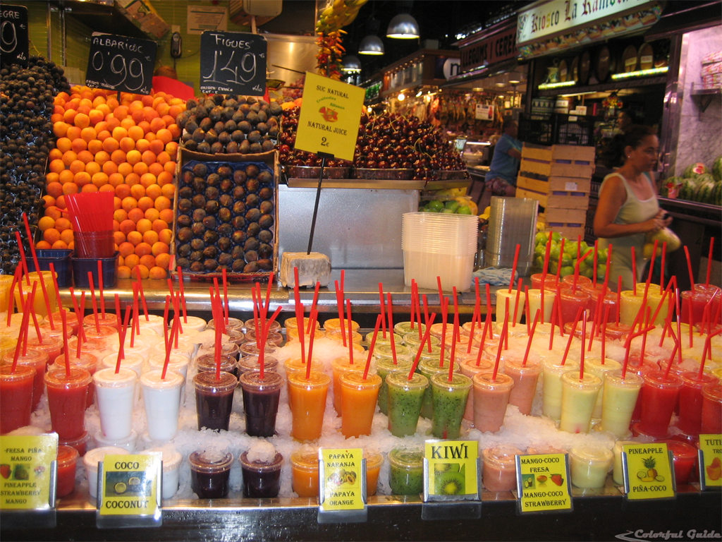 La Boqueria Barcelona juice fruits