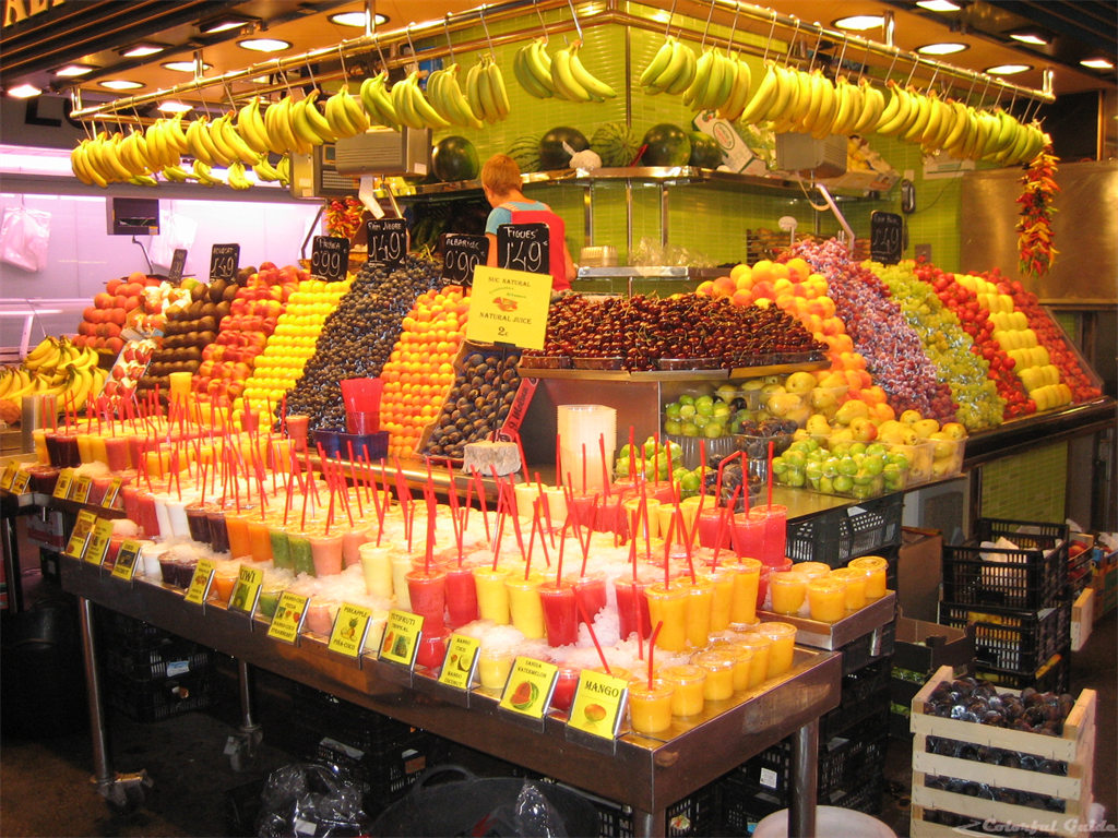 La Boqueria fruits juice market