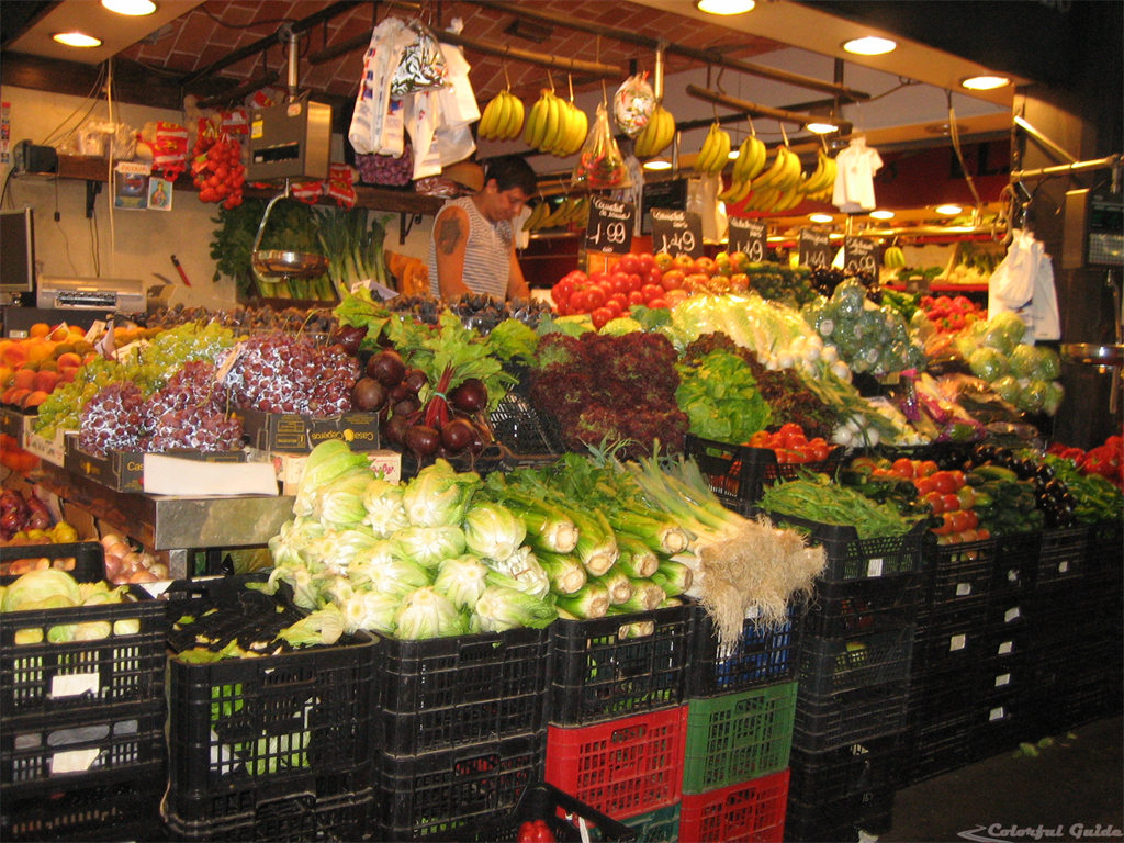 La Boqueria market Barcelona vegetables