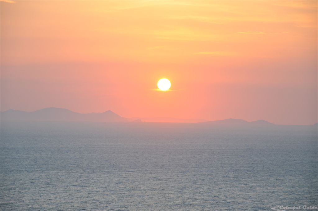 Sunset Oia Santorini caldera Greece